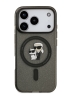 Karl Lagerfeld для iPhone 17 Pro чехол IML NFT Karl & Choupette с глиттером черный/прозрачный (MagSafe)