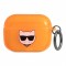 Чехол Karl Lagerfeld TPU FLUO with ring Choupette Transparent для Airpods Pro, оранжевый