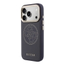 Guess для iPhone 17 Pro Max чехол PU with Perforated 4G logo Metal camera Hard Blue (MagSafe)