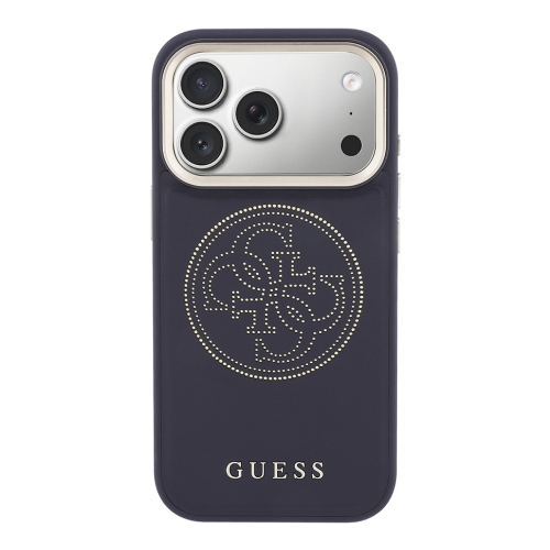 Guess для iPhone 17 Pro Max чехол PU with Perforated 4G logo Metal camera Hard Blue (MagSafe)
