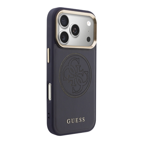 Guess для iPhone 17 Pro Max чехол PU with Perforated 4G logo Metal camera Hard Blue (MagSafe)