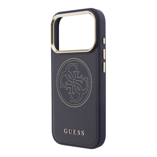 Guess для iPhone 17 Pro Max чехол PU with Perforated 4G logo Metal camera Hard Blue (MagSafe)