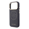 Guess для iPhone 17 Pro Max чехол PU with Perforated 4G logo Metal camera Hard Blue (MagSafe)