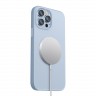 Силиконовый чехол Uniq LINO MagSafe для iPhone 13 Pro Max, Arctic blue