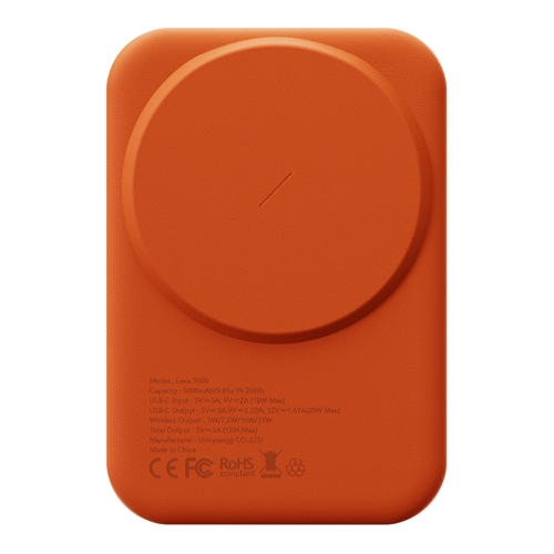 Uniq АКБ Lyden Lexa 5000W Magnetic wireless 15W USB-C PD 20W Flame Orange