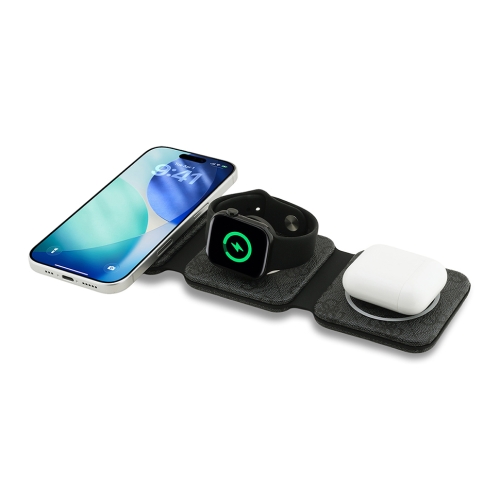 Guess Беспроводное СЗУ MagSafe Wireless 3in1 Foldable charger 15W PU 4G Black