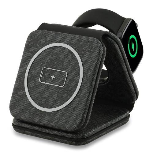 Guess Беспроводное СЗУ MagSafe Wireless 3in1 Foldable charger 15W PU 4G Black