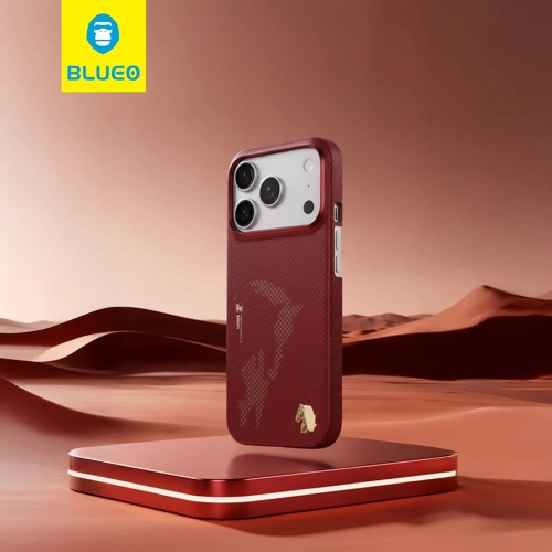 BlueO чехол для iPhone 17 Pro/18 Pro, Steed Blaze Air Aramid (Kevlar) Red (MagSafe)