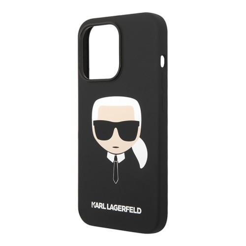 Чехол Lagerfeld Liquid silicone Karl's Head для iPhone 14 Pro, черный (MagSafe)