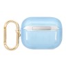 Чехол Guess Translucent Palm Tree с карабином для Airpods Pro, голубой