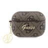 Чехол Guess PU leather 4G with metal logo and Heart charm для Airpods Pro 2, коричневый