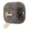 Чехол Guess PU leather 4G with metal logo and Heart charm для Airpods Pro 2, коричневый
