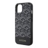 Чехол Guess PU G CUBE Hard для iPhone 14, черный (MagSafe)