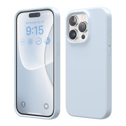 Elago для iPhone 15 Pro чехол Soft silicone (Liquid) Light Blue