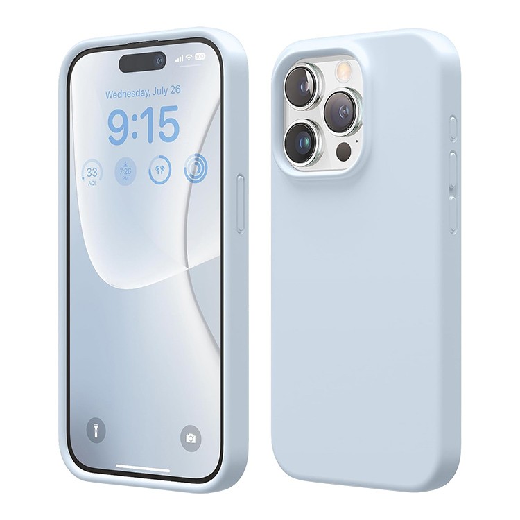 Elago iPhone 15 Pro Soft silicone Liquid Light Blue
