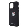 Hello Kitty для iPhone 14 Pro Max чехол PU Leather Kitty Head Hard Black (MagSafe)