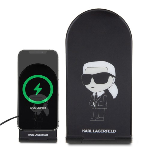 Karl Lagerfeld Беспроводное СЗУ MagSafe Wireless Desk Foldable charger 15W NFT Karl Ikonik Black