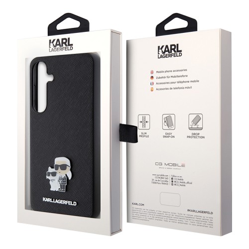 Karl Lagerfeld для Galaxy S24+ чехол PU Saffiano NFT Karl & Choupette Metal Hard Black