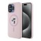 Karl Lagerfeld для iPhone 15 Pro Max чехол Liquid Silicone NFT Karl & Choupette Body Hard Pink (MagSafe)