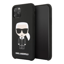 Чехол Karl Lagerfeld Liquid silicone Iconic Karl для iPhone 11 Pro Max, черный