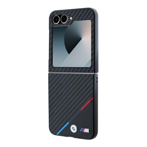 BMW для Galaxy Z Flip 6 Signature PU Carbon Tricolor Black