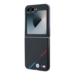 BMW для Galaxy Z Flip 6 Signature PU Carbon Tricolor Black