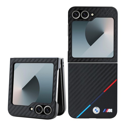 BMW для Galaxy Z Flip 6 Signature PU Carbon Tricolor Black