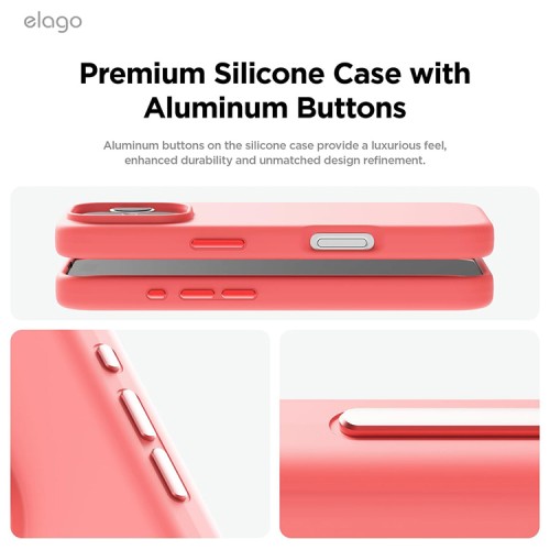 Elago для iPhone 16 Pro чехол Soft silicone (Liquid) Pink (MagSafe)