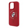 Karl Lagerfeld для iPhone 16 Pro чехол Liquid Silicone NFT Karl & Choupette Hard Red (MagSafe)