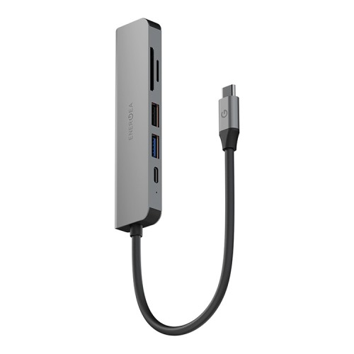 Energea Разветвитель AluHUB HD3 6-in-1 Superspeed Aluminium USB-C 60W Gunmetal