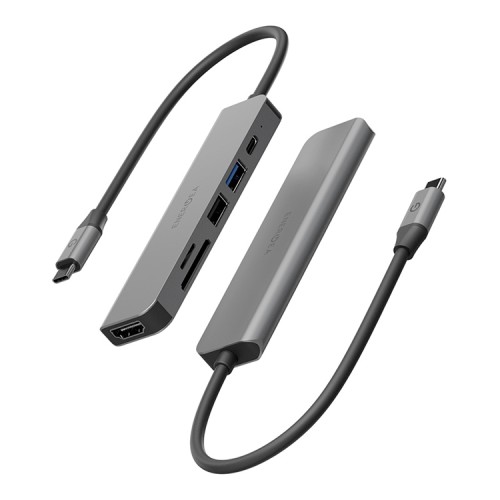 Energea Разветвитель AluHUB HD3 6-in-1 Superspeed Aluminium USB-C 60W Gunmetal