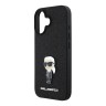 Karl Lagerfeld для iPhone 16 чехол Fixed glitters NFT Karl Ikonik Metal pin Hard Black