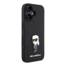 Karl Lagerfeld для iPhone 16 чехол Fixed glitters NFT Karl Ikonik Metal pin Hard Black