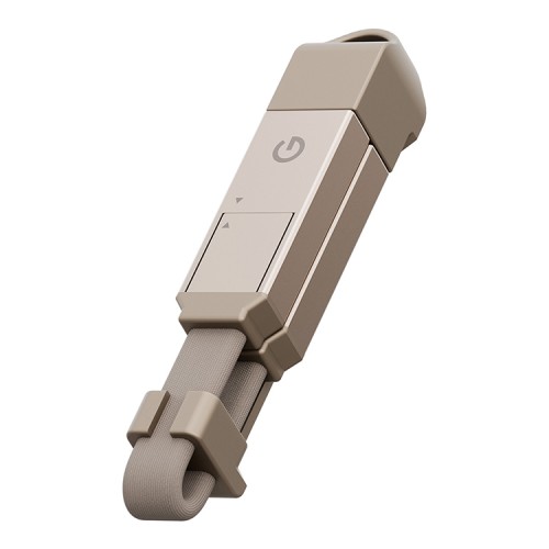 Energea Кабель Sheath 2-in-1 USB-C to C+Lighning MFI 60W 480 Mbps Gold 15cm