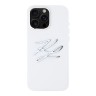 Karl Lagerfeld для iPhone 16 Pro чехол Liquid Silicone Metal Logo Initials Hard White