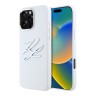 Karl Lagerfeld для iPhone 16 Pro чехол Liquid Silicone Metal Logo Initials Hard White