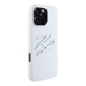 Karl Lagerfeld для iPhone 16 Pro чехол Liquid Silicone Metal Logo Initials Hard White