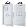 Karl Lagerfeld для iPhone 16 Pro чехол Liquid Silicone Metal Logo Initials Hard White