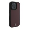 Mercedes для iPhone 16 Pro Max чехол Leather Textured and Smooth Metal logo Hard Red (MagSafe)