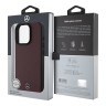 Mercedes для iPhone 16 Pro Max чехол Leather Textured and Smooth Metal logo Hard Red (MagSafe)