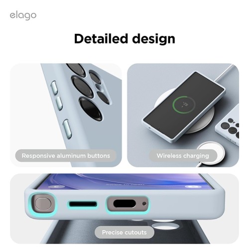 Elago для Galaxy S25 Ultra чехол Soft silicone (Liquid) Light Blue (Magnetic)