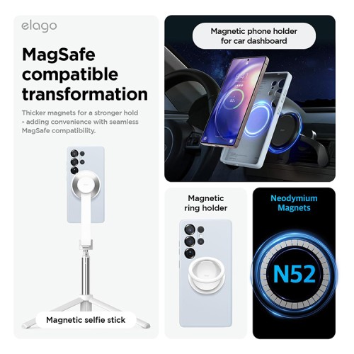 Elago для Galaxy S25 Ultra чехол Soft silicone (Liquid) Light Blue (Magnetic)