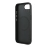 DKNY для iPhone 16e чехол PU Repeat Stack metal logo Hard Black (MagSafe)