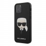 Чехол Karl Lagerfeld PU Saffiano Karl's Head Hard для iPhone 12 | 12 Pro, черный