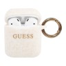 Чехол Guess Silicone с кольцом для Airpods 1 | 2, белый