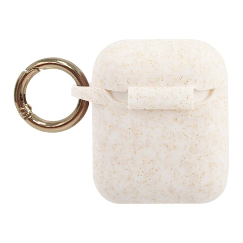 Чехол Guess Silicone с кольцом для Airpods 1 | 2, белый