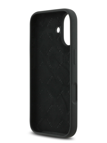 Guess для iPhone 17 чехол Liquid silicone 4G Big and Script metal logo Hard Black