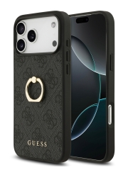 Guess для iPhone 17 Pro Max чехол PU 4G + Ring Hard Black