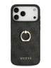 Guess для iPhone 17 Pro Max чехол PU 4G + Ring Hard Black