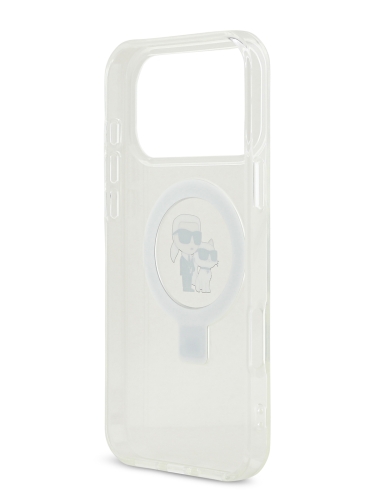 Karl Lagerfeld для iPhone 17 Pro чехол IML + Ring stand NFT Karl & Choupette прозрачный (MagSafe)